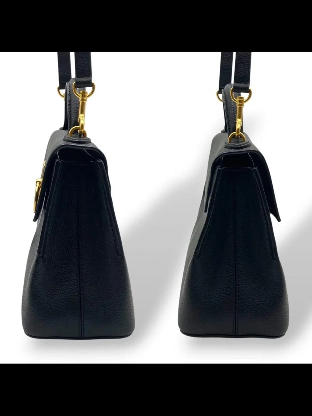 Mulberry Black Pebbled Leather Satchel with Gold Hardware
